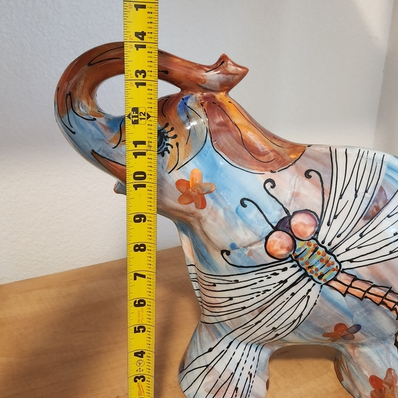 Hand-Painted Ceramic Elephant Figurine - Picture 8 of 11